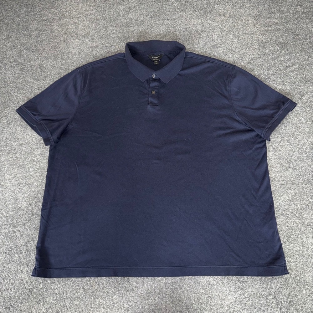 Banana Republic Luxe Touch Polo Shirt Mens XL Navy Blue Cotton Short Sleeve